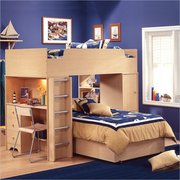 Quality kids loft bedroom furniture with builtin study center