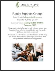 Learn to Live Recovery Launches A Family Support Group